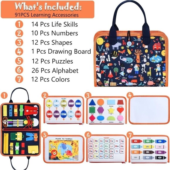 NWT Two different toddler life skills sensory busy books for travel & learning. - Picture 3 of 10